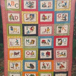 Handmade Vintage Style Alphabet Quilt
